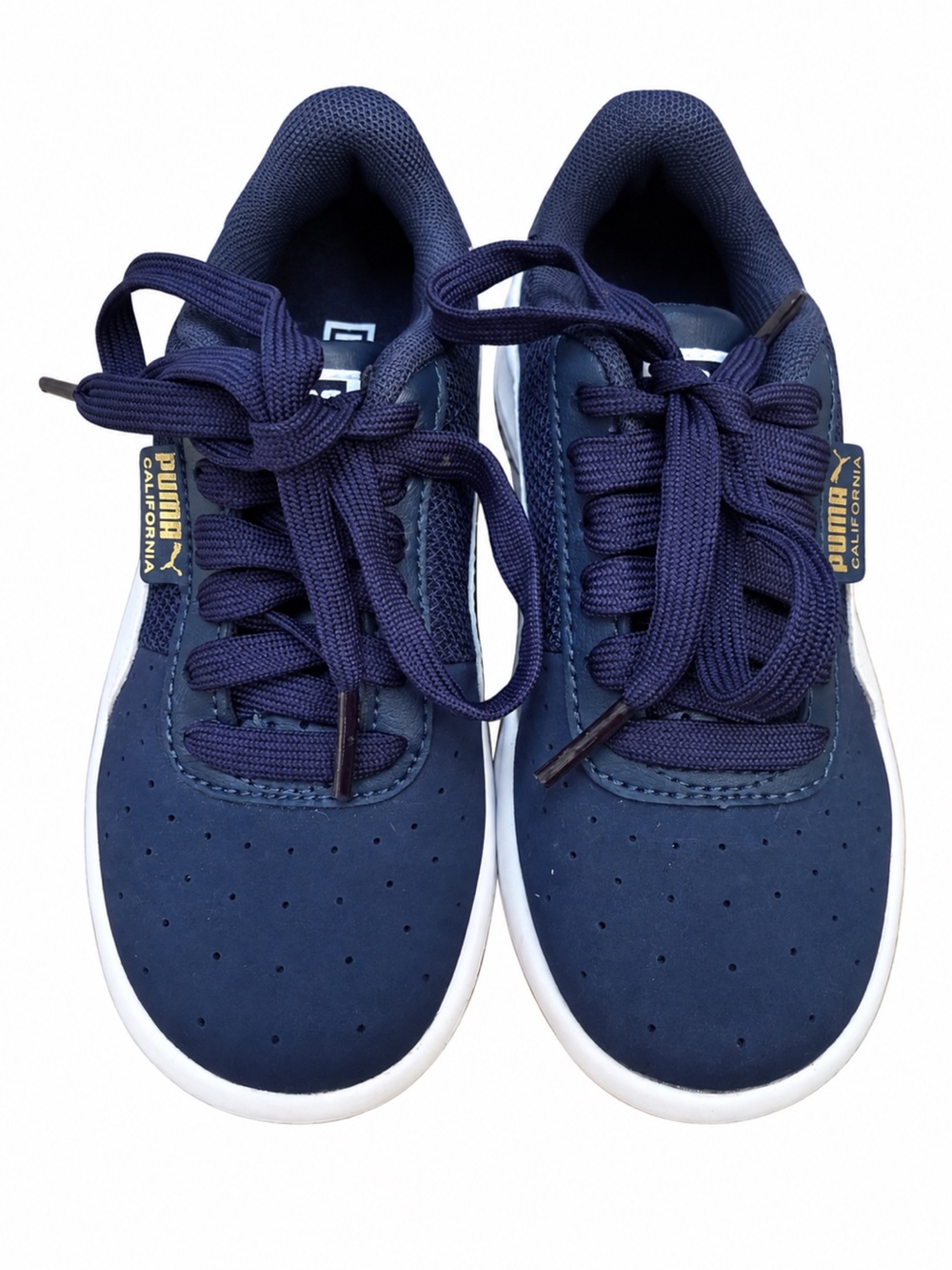 Puma Kids Navy and White Lace-Up Sneakers UNISEX